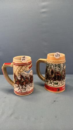 (2) BUDWEISER BEER STEINS