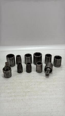9PC 1/2IN DRIVE SHALLOW SOCKET LOT