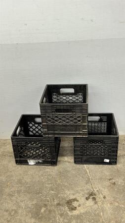 (3) PLASTIC MILK CRATES