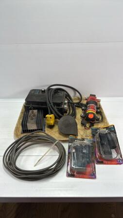 ASSORTED LOT WITH 12V DC TRANSFER PUMP