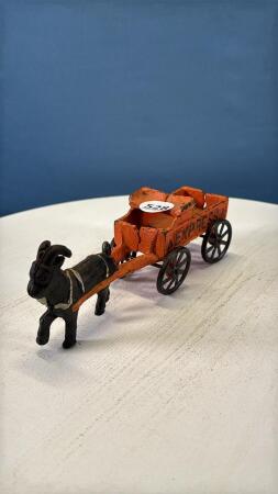 CAST IRON GOAT PULLED EXPRESS WAGON