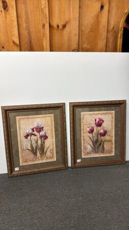 (2) LARGE FLORAL PRINTS BY VIVIAN FLASCH