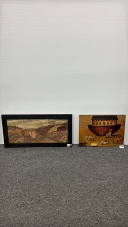 (2) FOLK ART PICTURES BY MARIE MCLAUGHLIN