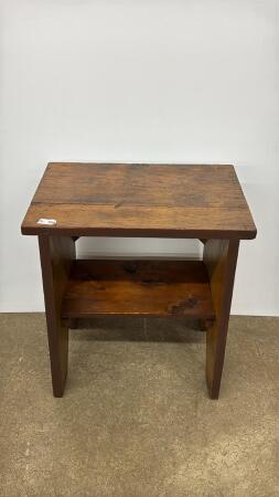 PINE BENCH WITH SHELF