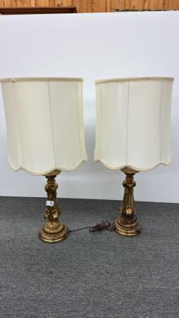 PAIR OF ORNATE TABLE LAMPS