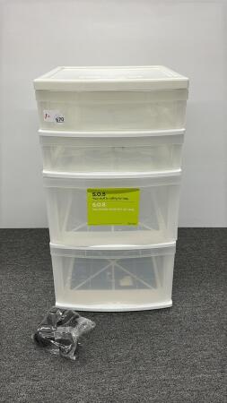 GRACIOUS LIVING 4 DRAWER PLASTIC ORGANIZER STAND