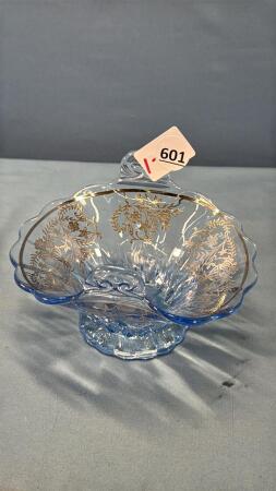 LIGHT BLUE RUFFLED EDGE CANDY BOWL