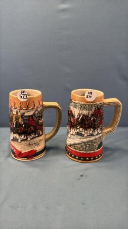 (2) BUDWEISER BEER STEINS