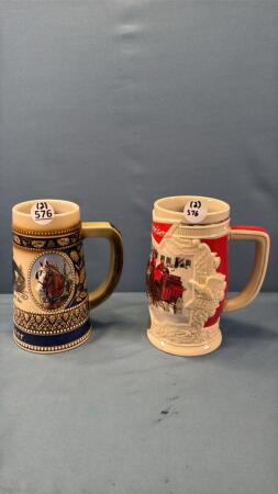 (2) BUDWEISER BEER STEINS