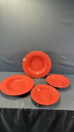 (4) PINK FIESTA SOUP BOWLS