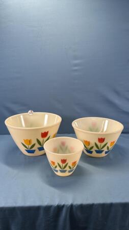 (3) MATCHING FIRE KING BOWLS