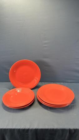 (6) PINK FIESTA PLATES