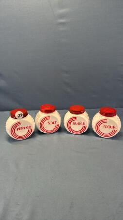4PC MILK GLASS SHAKER SET