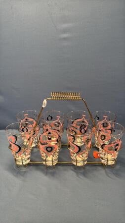 (8) DRINK HOLDER WITH EIGHT 4.5IN TUMBLERS