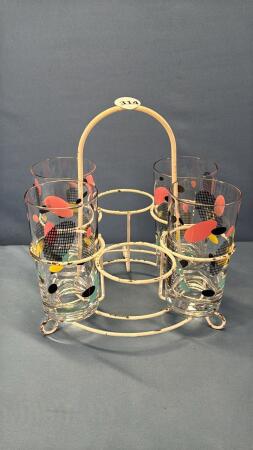 (6) DRINK HOLDER WITH FOUR 5IN TUMBLERS