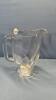 GLASS PITCHER & (4) 5IN TALL TUMBLERS - 2