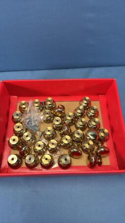 APPROX. 32 BRASS FURNITURE KNOBS