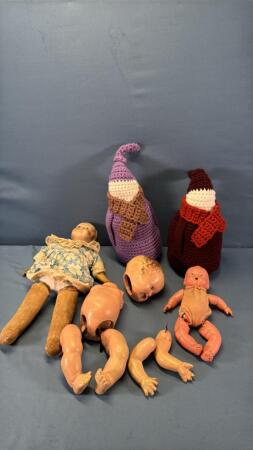 ASSORTED LOT OF DOLLS AND DOLL PARTS