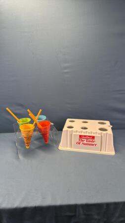 (2) ACRYLIC ICE CREAM CONE STANDS