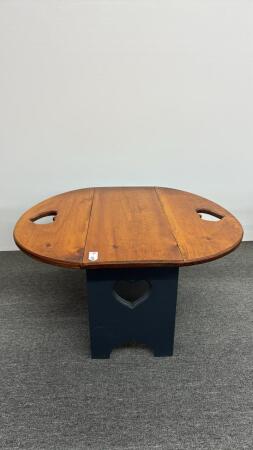 PINE DROP LEAF TABLE WITH HEART CUT OUTS