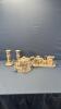 LIMOGES CANDLE STICKS & ANTIQUE ROSE TEA POT SET