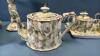 LIMOGES CANDLE STICKS & ANTIQUE ROSE TEA POT SET - 5
