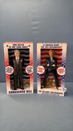 HILLARY CLINTON NUTCRACKER&BILL CLINTON CORKSCREW