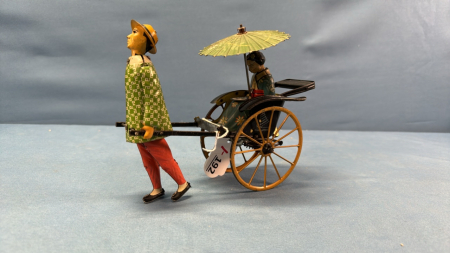 Wind-Up Tin Rickshaw Toy by Lehmann