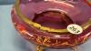 CRANBERRY BOWL ON BRASS FRAME - 5