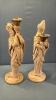 (2) MASONARY FIGURINE CANDLE HOLDERS