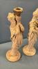 (2) MASONARY FIGURINE CANDLE HOLDERS - 2