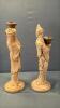(2) MASONARY FIGURINE CANDLE HOLDERS - 5