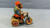 Wind-Up Tin Monkey on Tricycle -4in High -Works - 4