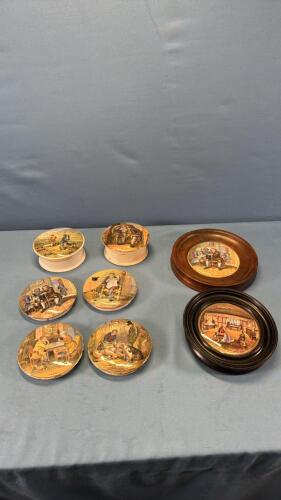 ASSORTED LOT OF FELIX PRATT CANNISTERS & LIDS