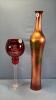 (1) RUBY RED CANDLE HOLDER & VASE