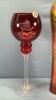 (1) RUBY RED CANDLE HOLDER & VASE - 2