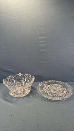 DIVIDED PLATE & CRYSTAL BOWL