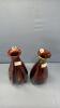 (2) ART GLASS VASES WITH MOTTLED PATTERN - 2
