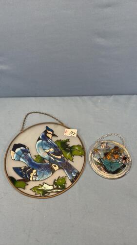 (2) STAINED GLASS SUN CATCHERS