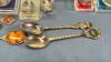 12IN SERVING PLATE W/APPROX. 27 COLLECTOR SPOONS - 6