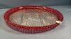 12IN RUBY RED RELISH PLATE W/ASSORTED GLASS BOWLS - 2