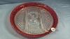 12IN RUBY RED RELISH PLATE W/ASSORTED GLASS BOWLS - 3