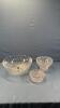10.5IN GLASS SALAD BOWL WITH 2 SMALL CRYSTAL BOWLS
