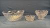 10.5IN GLASS SALAD BOWL WITH 2 SMALL CRYSTAL BOWLS - 2