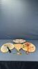 OVAL DISH W/3 LADIES FANS & 1 ENVELOPE OPENER