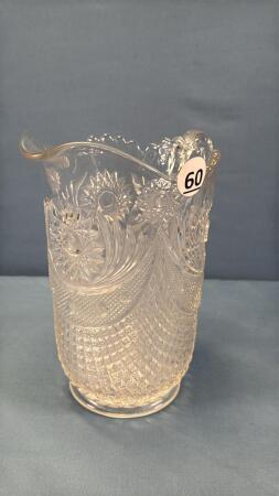 CLEAR PRESSED GLASS PITCHER