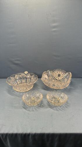 (4) GLASS BOWLS