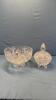 PINWHEEL CRYSTAL PED. BOWL&SQ. FOOTED CANDY DISH