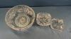 PINWHEEL CRYSTAL PED. BOWL&SQ. FOOTED CANDY DISH - 4