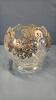 GLASS BOWL WITH SILVER OVERLAY